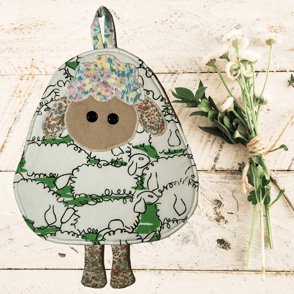 Sheep Potholder: Sheep Print Handmade Kitchen Accessories - Anke Wonder LLC