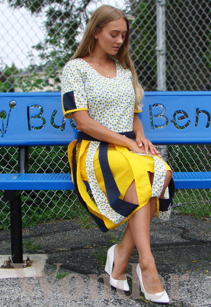 Women´s Yellow-Blue Stripe Dress - Anke Wonder