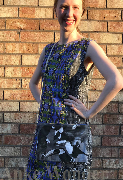 Reversible Women´s Fabric Handbag - Bird and Chicken - Anke Wonder