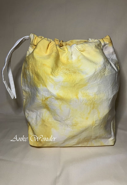 Hand-Painted Hedgehog Drawstring Bag Naturally Dyed - Anke Wonder LLC