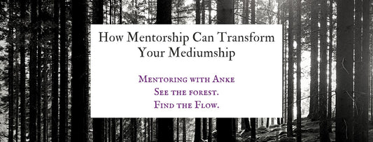 Black and white forest with the text 'How Mentoring can transform your Mediumship'.