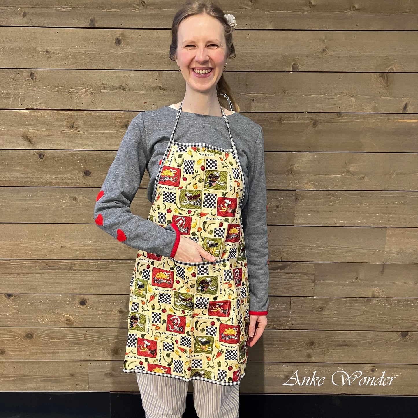 "Born to cook" Cotton Kitchen Apron with Pocket - Anke Wonder LLC
