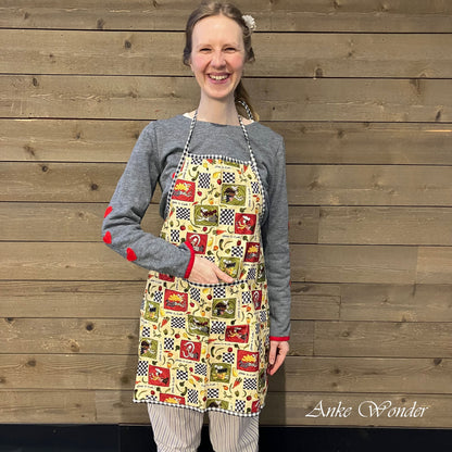 "Born to cook" Cotton Kitchen Apron with Pocket - Anke Wonder LLC