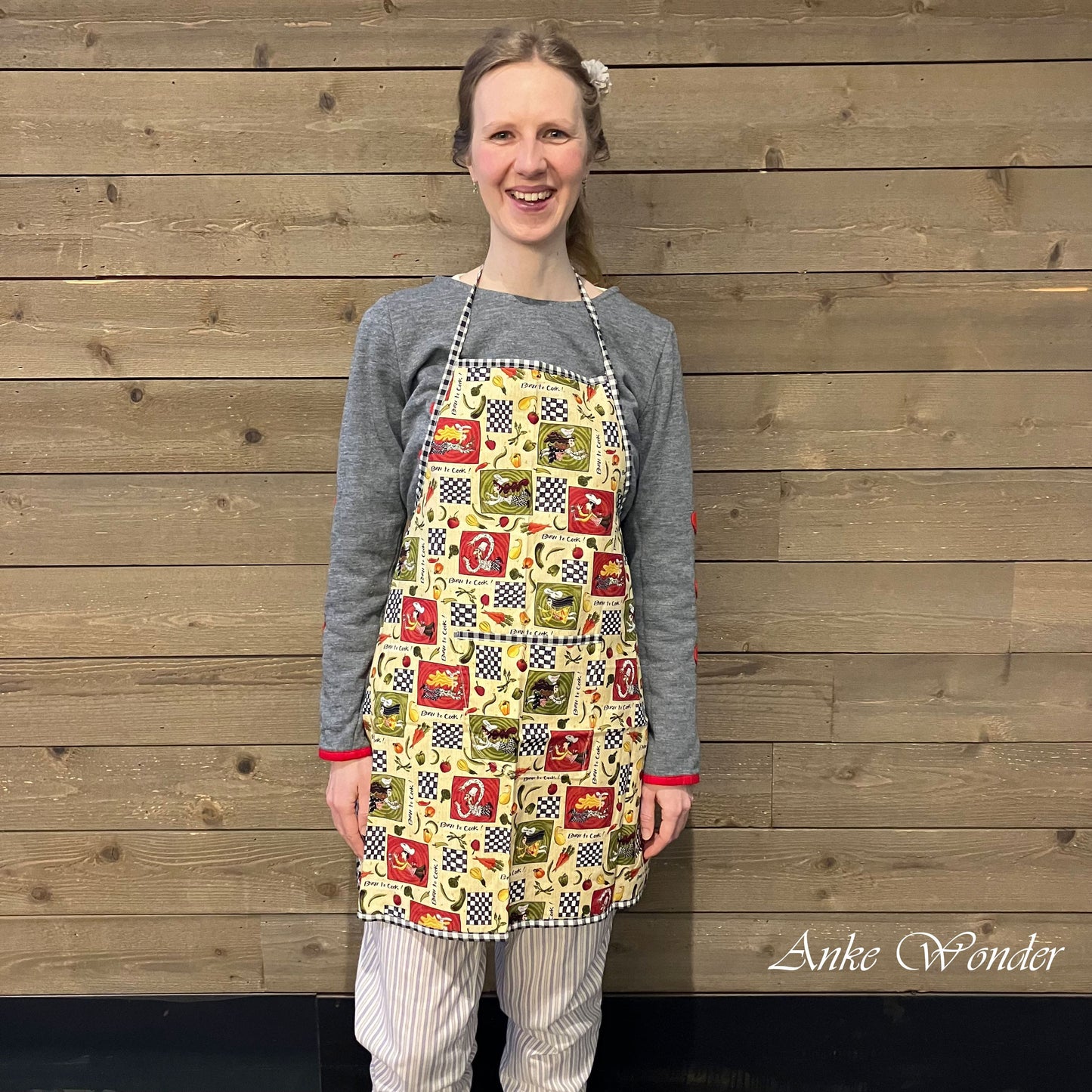 "Born to cook" Cotton Kitchen Apron with Pocket - Anke Wonder LLC
