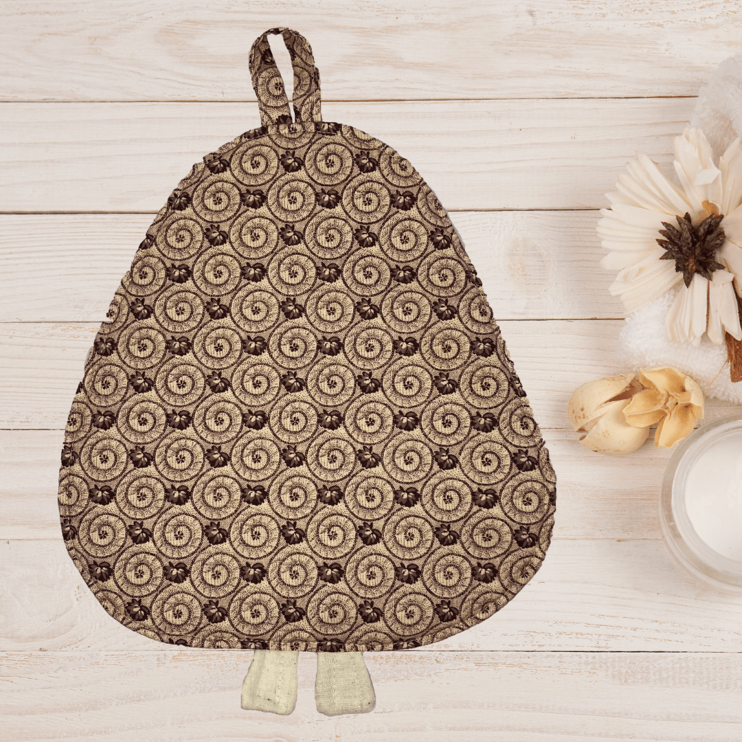 Guinea Pig Potholder: Brown Snail Spiral Pattern Handmade Kitchen Accessories - Anke Wonder LLC