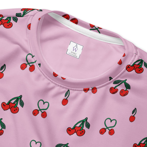 Close-up of the inside Anke Wonder label of Sweet Cherry Women's Recycled Polyester Sweatshirt.