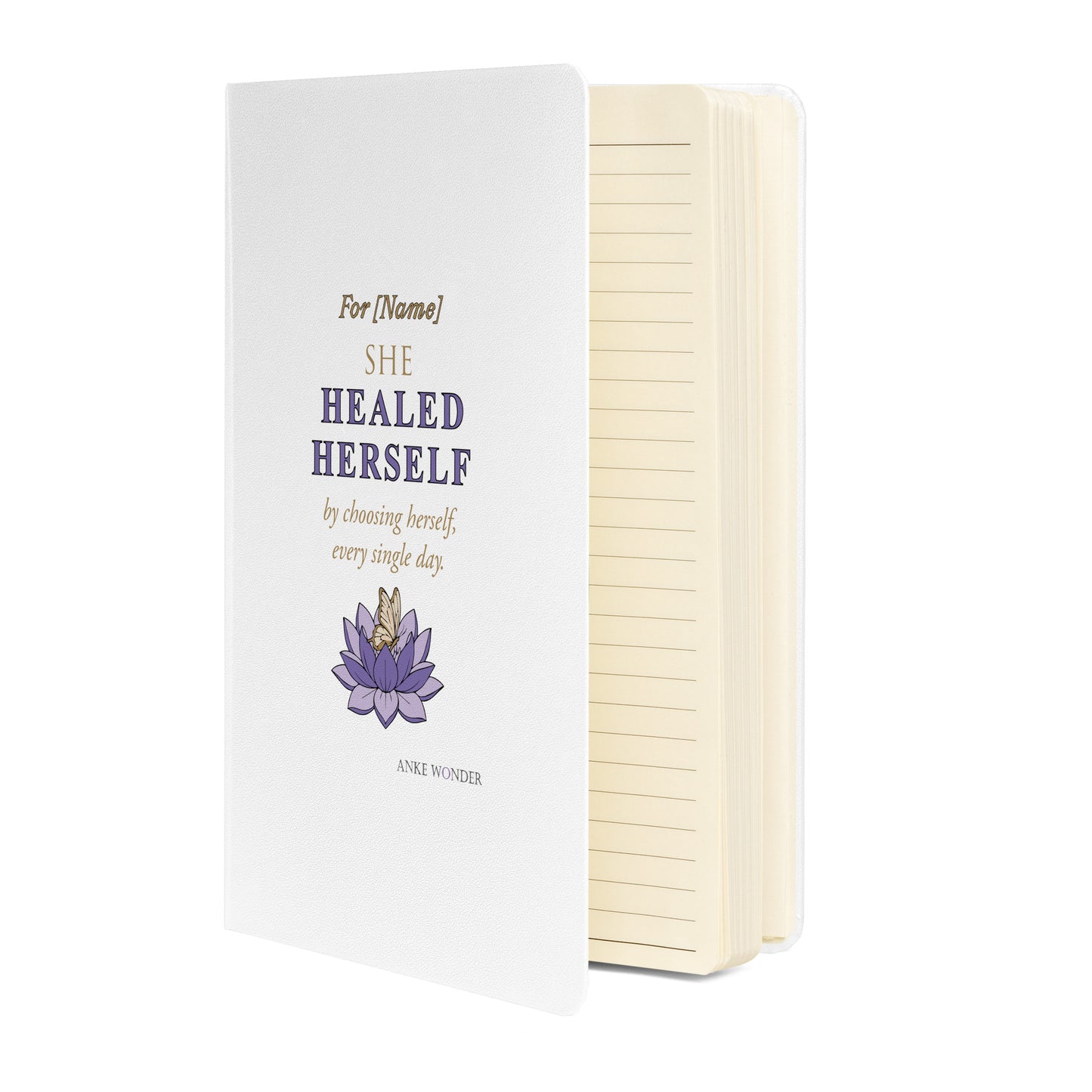 Personalized Lotus Butterfly Self Love Notebook: She Healed Herself Journal