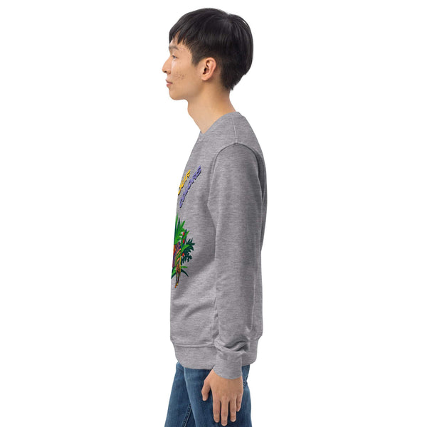 'Own your colors' Zebra Men's Organic Cotton Sweatshirt (Grey & Blue)