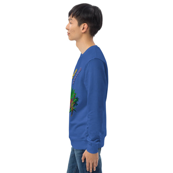 'Own your colors' Zebra Men's Organic Cotton Sweatshirt (Grey & Blue)