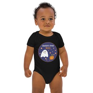 Organic Cotton Baby Bodysuit – "Daddy's Little BOO" Halloween Edition