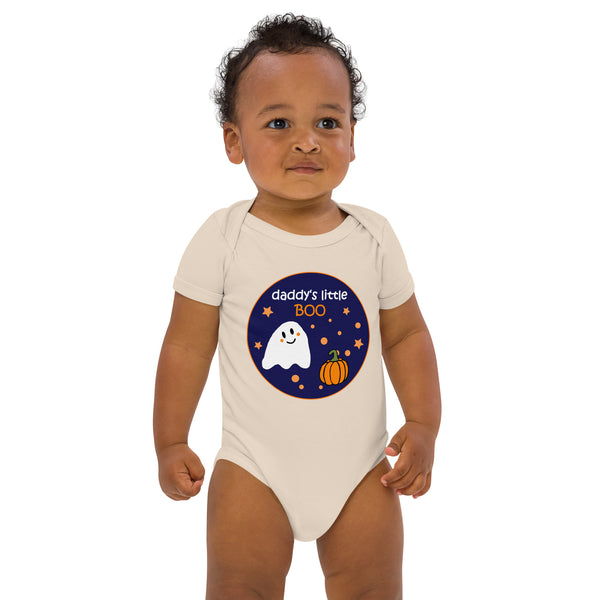 Organic Cotton Baby Bodysuit – "Daddy's Little BOO" Halloween Edition