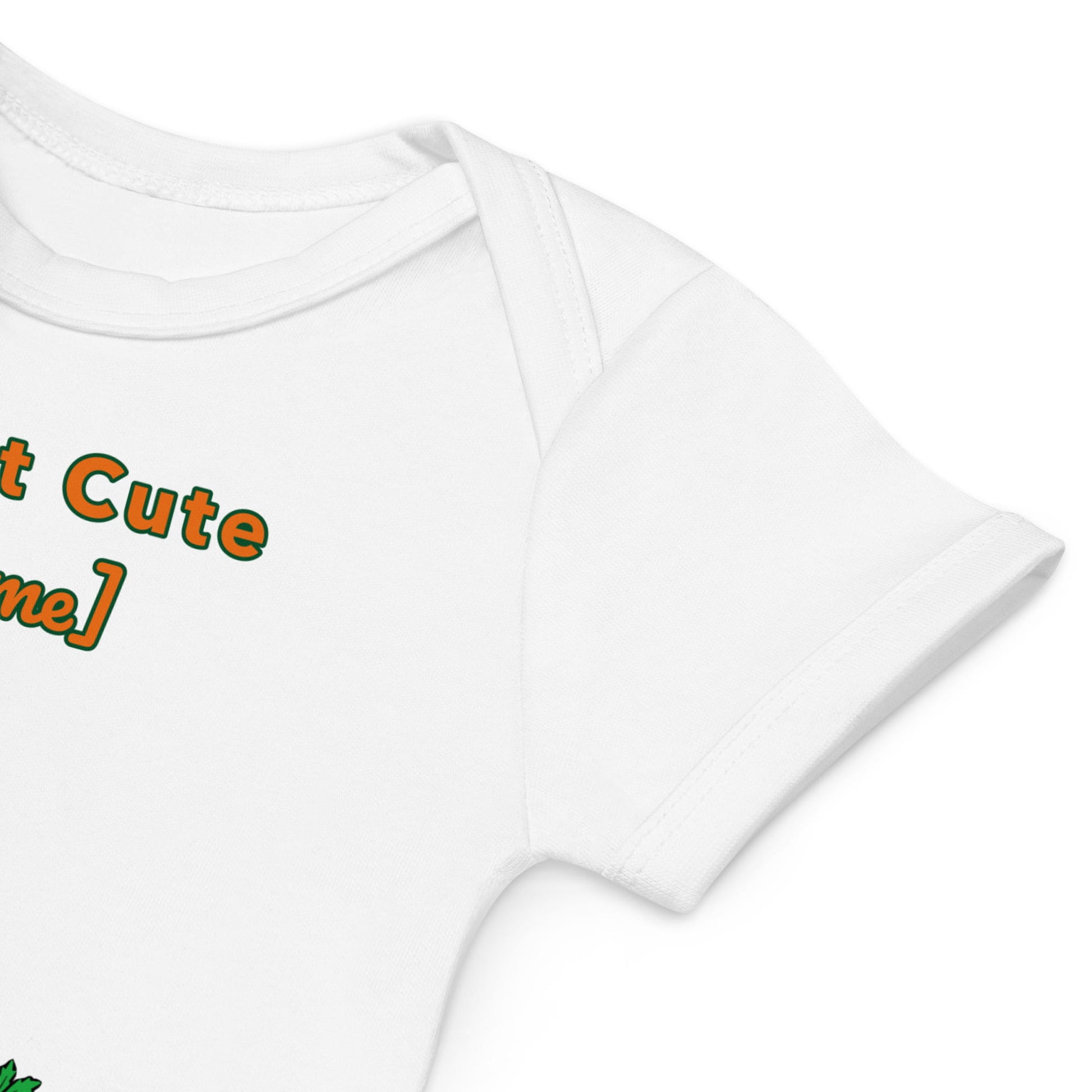 White t-shirt with text 'Not Cute [Name]' on a white background