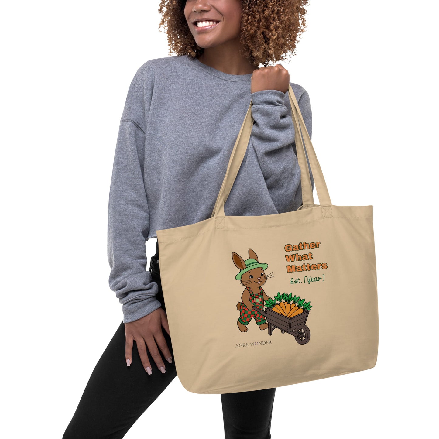 Gather What Matters Personalized Bunny Organic Cotton Eco Tote
