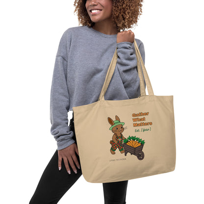 Gather What Matters Personalized Bunny Organic Cotton Eco Tote