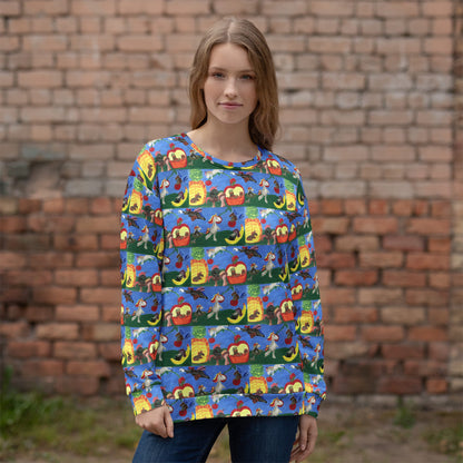 Unicorn Painting Women's Sweatshirt - Eco-Chic Recyled Polyester - Anke Wonder LLC