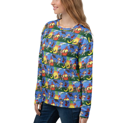 Unicorn Painting Women's Sweatshirt - Eco-Chic Recyled Polyester - Anke Wonder LLC