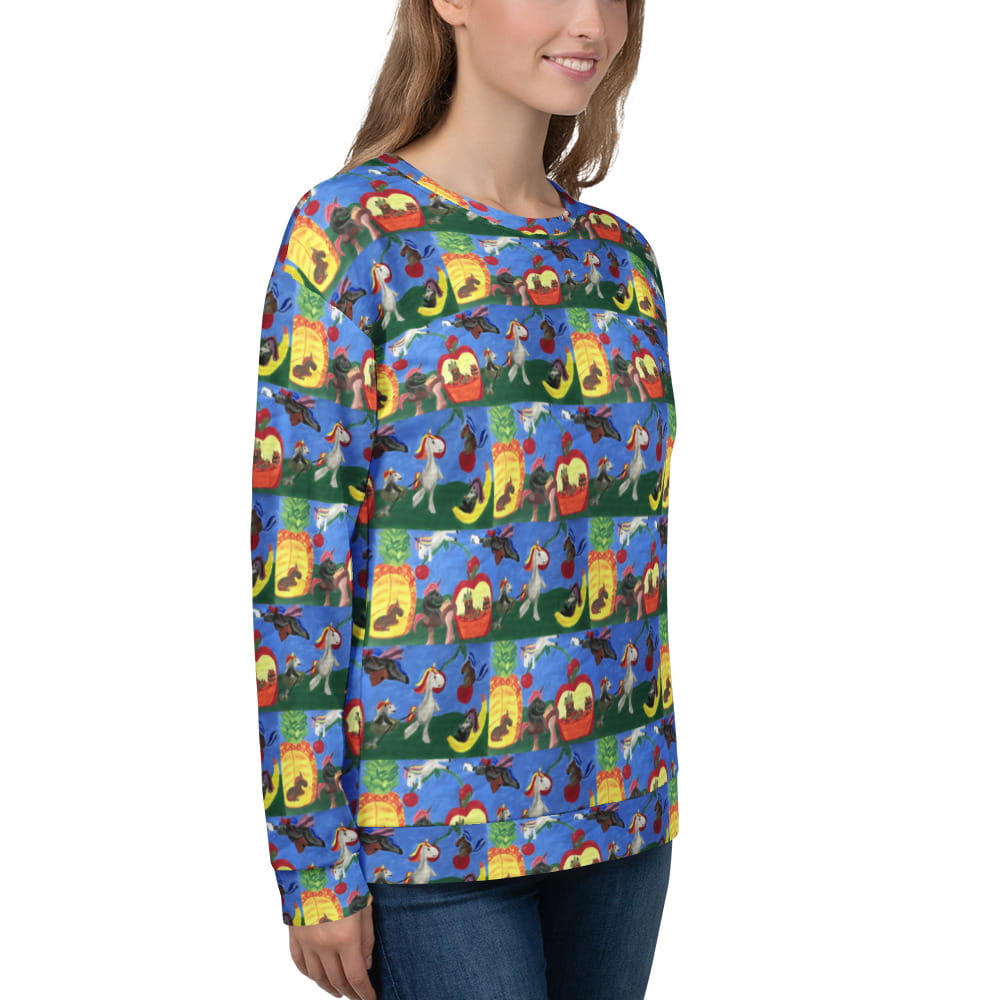 Unicorn Painting Women's Sweatshirt - Eco-Chic Recyled Polyester - Anke Wonder LLC