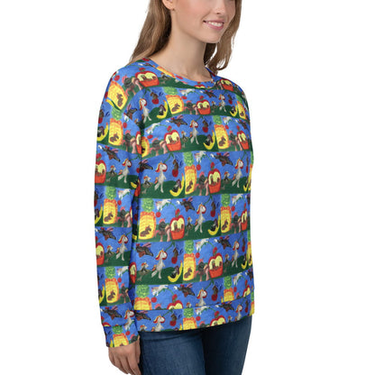 Unicorn Painting Women's Sweatshirt - Eco-Chic Recyled Polyester - Anke Wonder LLC