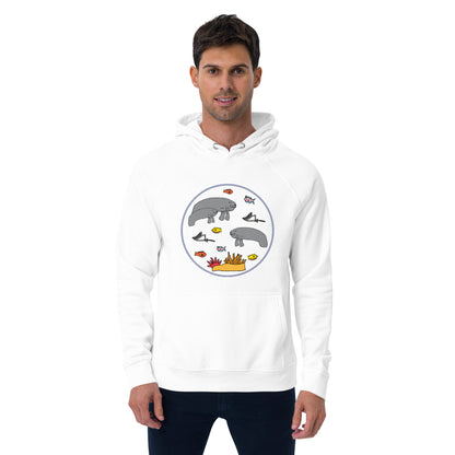 Men's Eco Raglan Hoodie with Colorful Ocean Design - Anke Wonder LLC