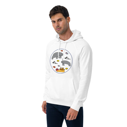 Men's Eco Raglan Hoodie with Colorful Ocean Design - Anke Wonder LLC