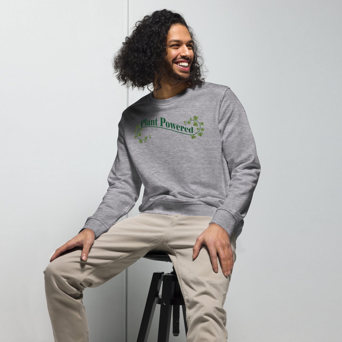 Plant Powered Ivy Men's Organic Cotton Sweatshirt - Anke Wonder LLC