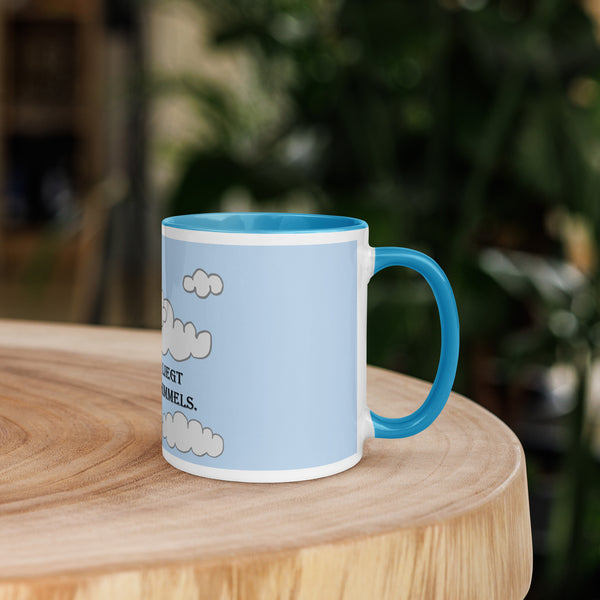 Right side view of the 'Meine Grenze liegt jenseits des Himmels' 15oz ceramic mug, perfect for larger coffee servings and eco-conscious shoppers.