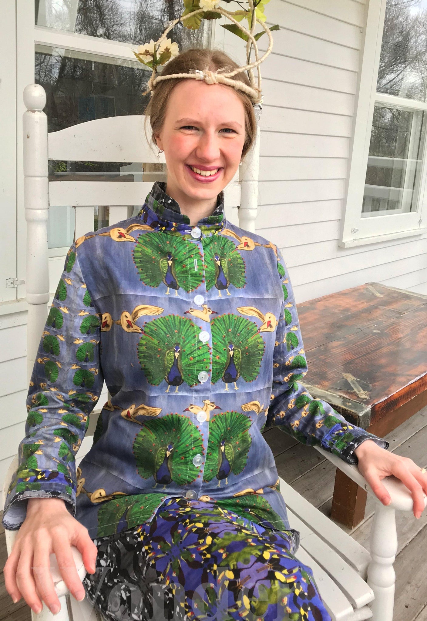 Women's Peacock Designer Jacket - Anke Wonder