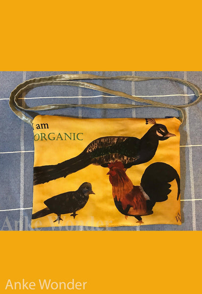 Reversible Women´s Fabric Handbag - Bird and Chicken - Anke Wonder