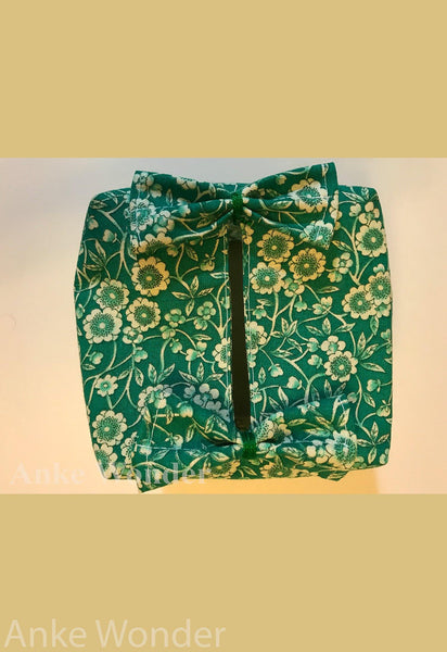 Green Floral Square Tissue Box Cover - Anke Wonder