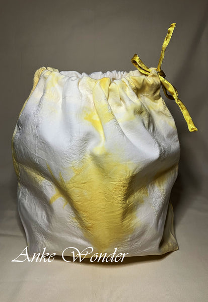 Hand-Painted Guinea Pig Drawstring Bag Naturally Dyed - Anke Wonder LLC