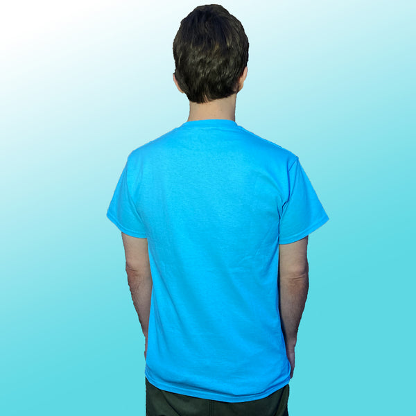 Men's Handpainted Sky Blue T-Shirt Milwaukee Skyline - Anke Wonder LLC