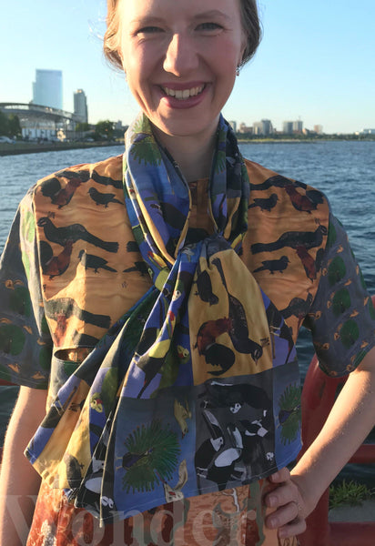 Women's Short Designer Jacket "Sunset" with Scarf - Anke Wonder