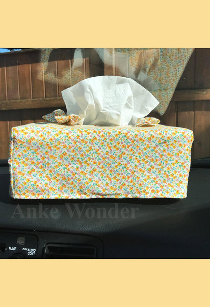 Floral Cotton Rectangular Tissue Box Cover - Anke Wonder