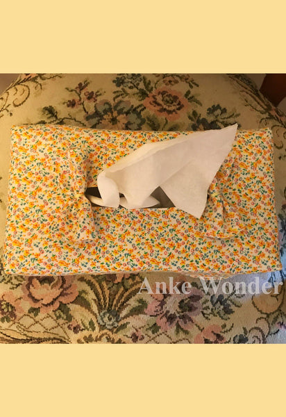Floral Cotton Rectangular Tissue Box Cover - Anke Wonder