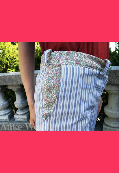 Women's Floral Striped Pants "Let´s Meet In The Park" - Anke Wonder