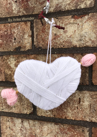 White Valentines Heart Decoration | Free US shipping - Anke Wonder