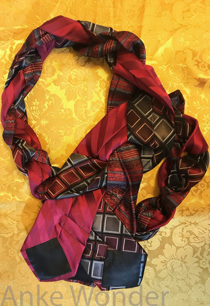 Women's Necktie Red Weaving Design - Anke Wonder